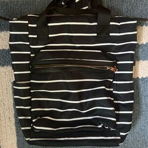 Kate Spade Black and White Striped backpack Bag